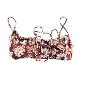 Floral Bikini Top. Demi Style. Size Medium. Byron Print
